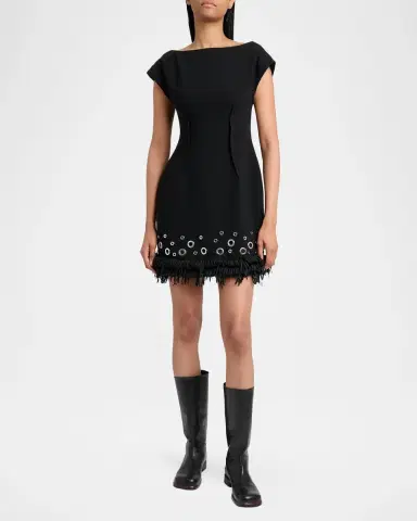 Proenza Schouler Grazziela Grommet Embellished Fringed Mini Dress | Thumbnail 2 Proenza Schouler Grazziela Grommet Embellished Fringed Mini Dress | Thumbnail 2