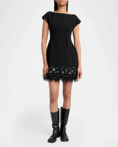 Proenza Schouler Grazziela Grommet Embellished Fringed Mini Dress | Thumbnail 4 Proenza Schouler Grazziela Grommet Embellished Fringed Mini Dress | Thumbnail 4