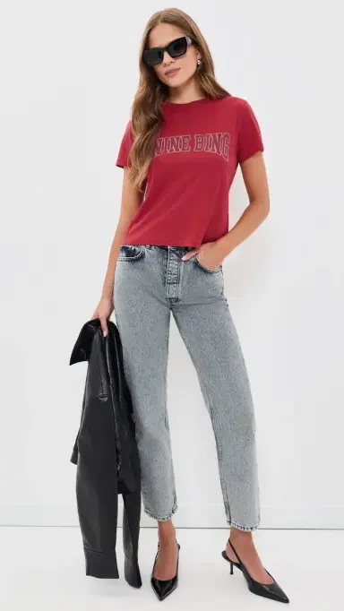 Anine Bing Shelley Tee Tango Red | Thumbnail 5 Anine Bing Shelley Tee Tango Red | Thumbnail 5