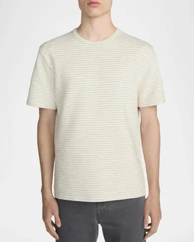 Frame Men's Cotton Jacquard Crewneck T-Shirt | Thumbnail 4 Frame Men's Cotton Jacquard Crewneck T-Shirt | Thumbnail 4