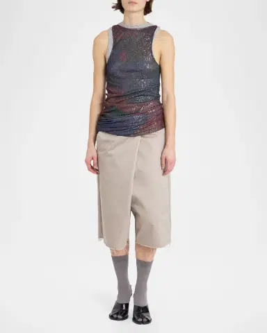 MM6 MAISON MARGIELA Sleeveless Sequin Draped Top | Thumbnail 2 MM6 MAISON MARGIELA Sleeveless Sequin Draped Top | Thumbnail 2