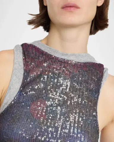 MM6 MAISON MARGIELA Sleeveless Sequin Draped Top | Thumbnail 5 MM6 MAISON MARGIELA Sleeveless Sequin Draped Top | Thumbnail 5
