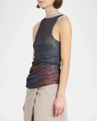 MM6 MAISON MARGIELA Sleeveless Sequin Draped Top | Thumbnail 6 MM6 MAISON MARGIELA Sleeveless Sequin Draped Top | Thumbnail 6