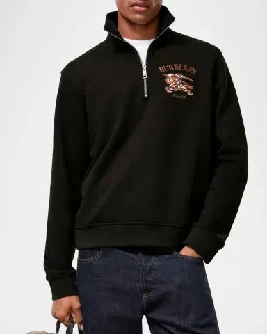 Burberry Jacob EKD Cotton Half-Zip Sweatshirt | Thumbnail 2 Burberry Jacob EKD Cotton Half-Zip Sweatshirt | Thumbnail 2