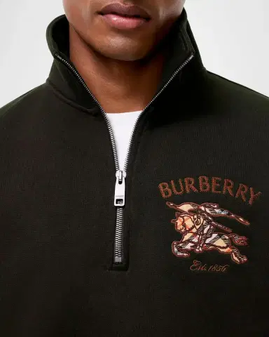 Burberry Jacob EKD Cotton Half-Zip Sweatshirt | Thumbnail 3 Burberry Jacob EKD Cotton Half-Zip Sweatshirt | Thumbnail 3