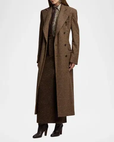Ralph Lauren Collection Affton Double-Breasted Check Cashmere-Wool Long Coat | Thumbnail 6 Ralph Lauren Collection Affton Double-Breasted Check Cashmere-Wool Long Coat | Thumbnail 6