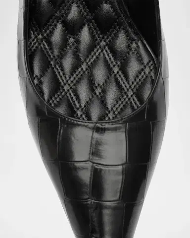 Burberry Dame Crocodile-Embossed Leather Slingback Pumps | Thumbnail 2 Burberry Dame Crocodile-Embossed Leather Slingback Pumps | Thumbnail 2