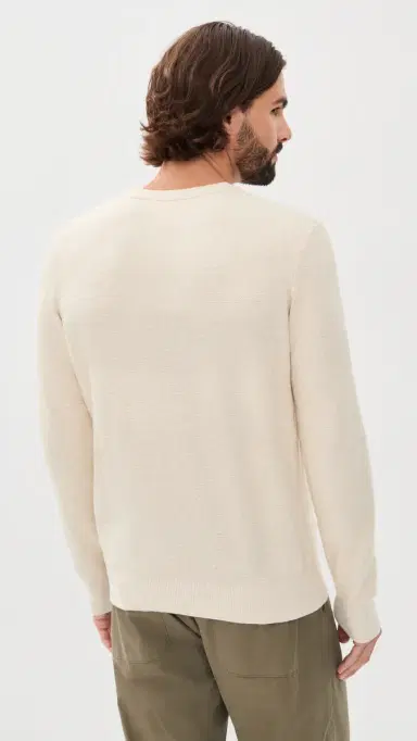 Faherty Jackson Crew Sweater Ivory Sky Feeder M | Thumbnail 3 Faherty Jackson Crew Sweater Ivory Sky Feeder M | Thumbnail 3