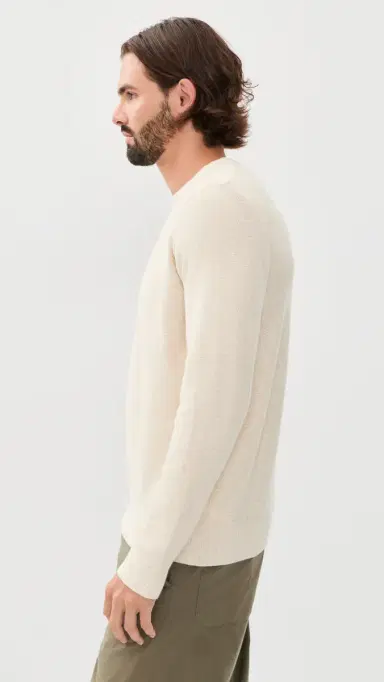 Faherty Jackson Crew Sweater Ivory Sky Feeder M | Thumbnail 4 Faherty Jackson Crew Sweater Ivory Sky Feeder M | Thumbnail 4