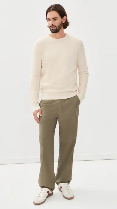 Faherty Jackson Crew Sweater Ivory Sky Feeder M | Thumbnail 5 Faherty Jackson Crew Sweater Ivory Sky Feeder M | Thumbnail 5