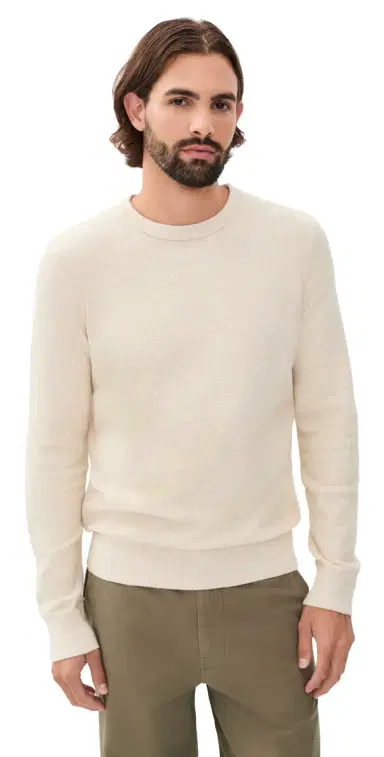 Faherty Jackson Crew Sweater Ivory Sky Feeder M | Thumbnail 1 Faherty Jackson Crew Sweater Ivory Sky Feeder M | Thumbnail 1