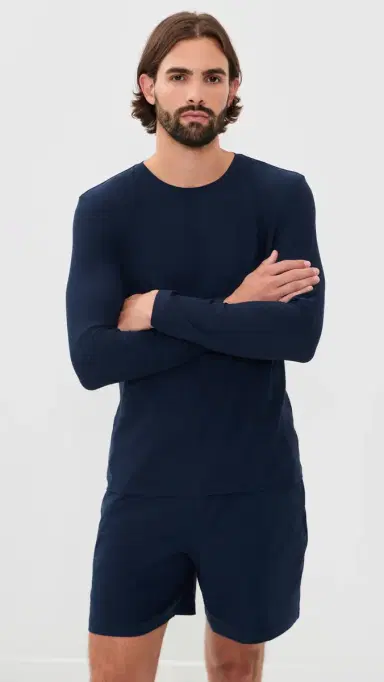 Beyond Yoga Always Beyond Long Sleeve Crew 2.0 Nocturnal Navy | Thumbnail 2 Beyond Yoga Always Beyond Long Sleeve Crew 2.0 Nocturnal Navy | Thumbnail 2