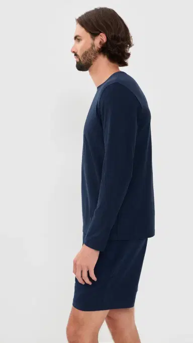 Beyond Yoga Always Beyond Long Sleeve Crew 2.0 Nocturnal Navy | Thumbnail 4 Beyond Yoga Always Beyond Long Sleeve Crew 2.0 Nocturnal Navy | Thumbnail 4
