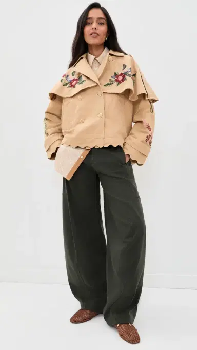 Farm Rio Twill Mini Trench Coat Beige | Thumbnail 5 Farm Rio Twill Mini Trench Coat Beige | Thumbnail 5