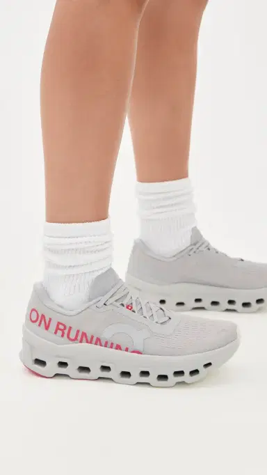 On Cloudmonster 1 Sneakers Silver/Camellia | Thumbnail 3 On Cloudmonster 1 Sneakers Silver/Camellia | Thumbnail 3