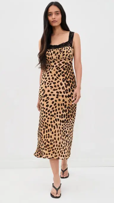 Wayf Gabrielle Midi Dress Tan Cheetah | Thumbnail 2 Wayf Gabrielle Midi Dress Tan Cheetah | Thumbnail 2