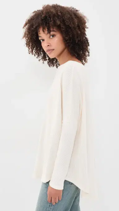 Free People Latte Blues Thermal Top | Thumbnail 4 Free People Latte Blues Thermal Top | Thumbnail 4