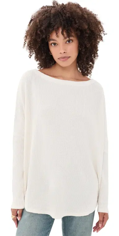 Free People Latte Blues Thermal Top | Thumbnail 1 Free People Latte Blues Thermal Top | Thumbnail 1