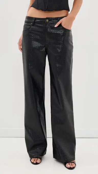 LIONESS Top odel Faux Leather Pants Noir | Thumbnail 2 LIONESS Top odel Faux Leather Pants Noir | Thumbnail 2