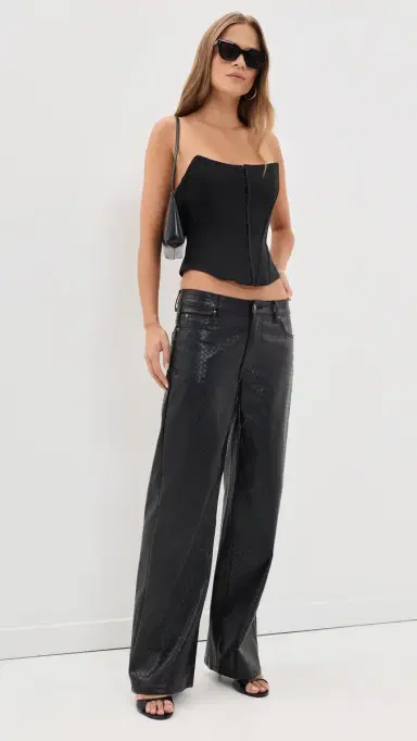 LIONESS Top odel Faux Leather Pants Noir | Thumbnail 5 LIONESS Top odel Faux Leather Pants Noir | Thumbnail 5