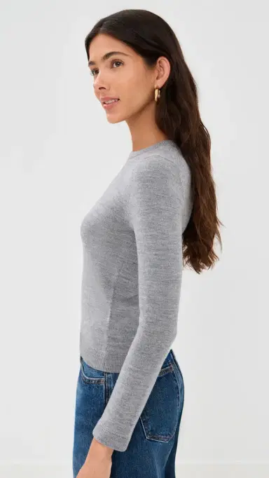 Alice + Olivia Porla Collared Sweater Medium Heather Grey | Thumbnail 4 Alice + Olivia Porla Collared Sweater Medium Heather Grey | Thumbnail 4