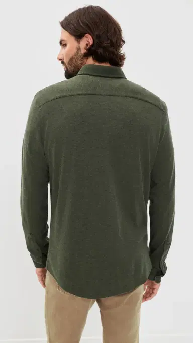 Faherty Coastline Knit Button Down Shirt Forest Canyon Twill | Thumbnail 3 Faherty Coastline Knit Button Down Shirt Forest Canyon Twill | Thumbnail 3