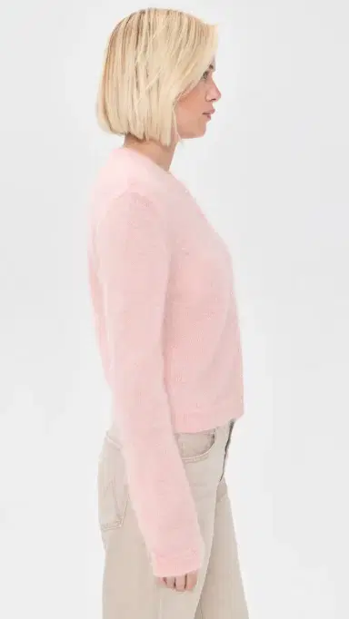 Mother The Cropped ohair Cardigan Powder | Thumbnail 4 Mother The Cropped ohair Cardigan Powder | Thumbnail 4