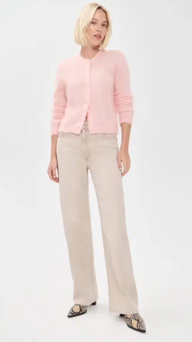Mother The Cropped ohair Cardigan Powder | Thumbnail 5 Mother The Cropped ohair Cardigan Powder | Thumbnail 5