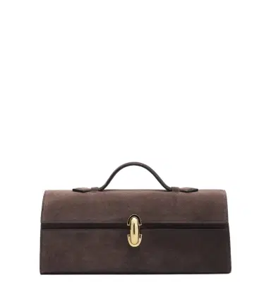 Savette Symmetry Slim suede top-handle bag | Thumbnail 1 Savette Symmetry Slim suede top-handle bag | Thumbnail 1