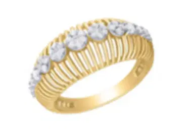 Wish Fine Jewelry 0.32ct Diamond 18K Gold Dome Ring | Thumbnail 1 Wish Fine Jewelry 0.32ct Diamond 18K Gold Dome Ring | Thumbnail 1