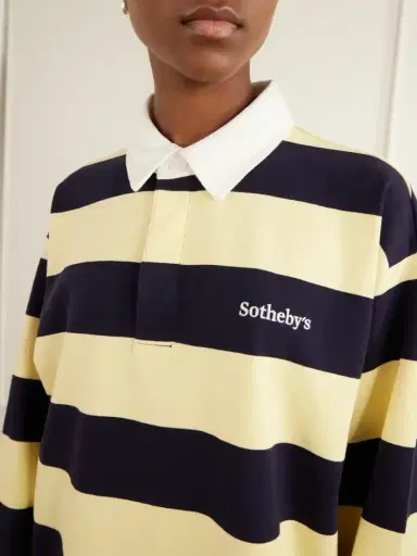 Frame + Sotheby's Striped Cotton-jersey Polo Sweater | Thumbnail 4 Frame + Sotheby's Striped Cotton-jersey Polo Sweater | Thumbnail 4