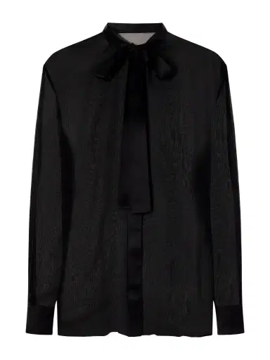 Dolce & Gabbana Bow-detailed Silk-chiffon Blouse | Thumbnail 1 Dolce & Gabbana Bow-detailed Silk-chiffon Blouse | Thumbnail 1