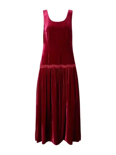 Loretta Caponi Estela Open-back Lace-trimmed Velvet Maxi Dress | Thumbnail 1 Loretta Caponi Estela Open-back Lace-trimmed Velvet Maxi Dress | Thumbnail 1