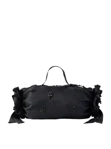Simone Rocha Double Ribbon Rosette Crystal-embellished Satin Shoulder Bag | Thumbnail 1 Simone Rocha Double Ribbon Rosette Crystal-embellished Satin Shoulder Bag | Thumbnail 1