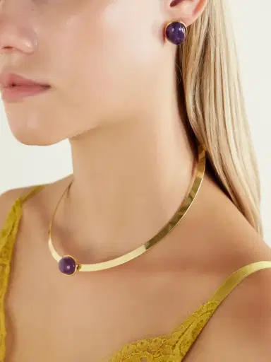Jennifer Behr Elaine Gold-tone Amethyst Earrings | Thumbnail 2 Jennifer Behr Elaine Gold-tone Amethyst Earrings | Thumbnail 2