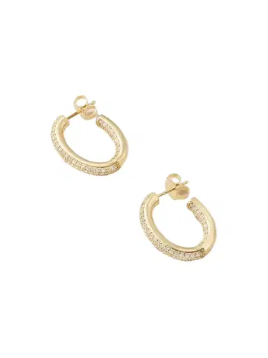 Sydney Evan Tube 14-karat Gold Diamond Medium Hoop Earrings | Thumbnail 1 Sydney Evan Tube 14-karat Gold Diamond Medium Hoop Earrings | Thumbnail 1