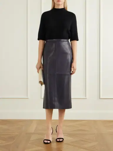 Nour Hammour Alana Leather Midi Skirt | Thumbnail 2 Nour Hammour Alana Leather Midi Skirt | Thumbnail 2