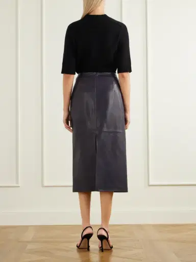 Nour Hammour Alana Leather Midi Skirt | Thumbnail 3 Nour Hammour Alana Leather Midi Skirt | Thumbnail 3