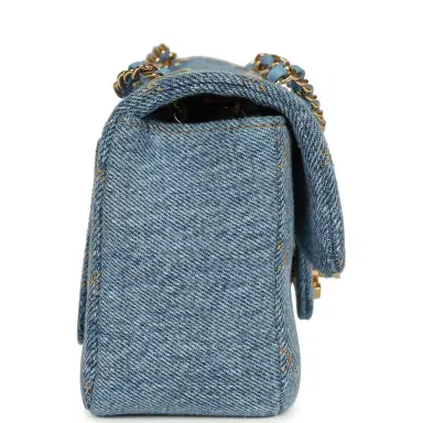 Chanel Chanel Mini "Souplissimo" Flap Bag Blue Denim Gold Hardware | Thumbnail 3 Chanel Chanel Mini "Souplissimo" Flap Bag Blue Denim Gold Hardware | Thumbnail 3