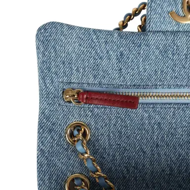 Chanel Chanel Mini "Souplissimo" Flap Bag Blue Denim Gold Hardware | Thumbnail 8 Chanel Chanel Mini "Souplissimo" Flap Bag Blue Denim Gold Hardware | Thumbnail 8