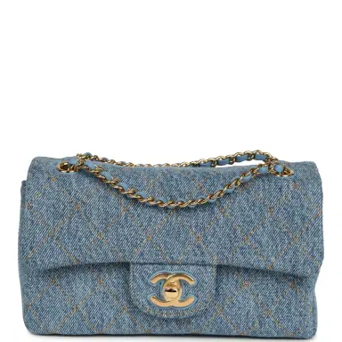 Chanel Chanel Mini "Souplissimo" Flap Bag Blue Denim Gold Hardware | Thumbnail 1 Chanel Chanel Mini "Souplissimo" Flap Bag Blue Denim Gold Hardware | Thumbnail 1