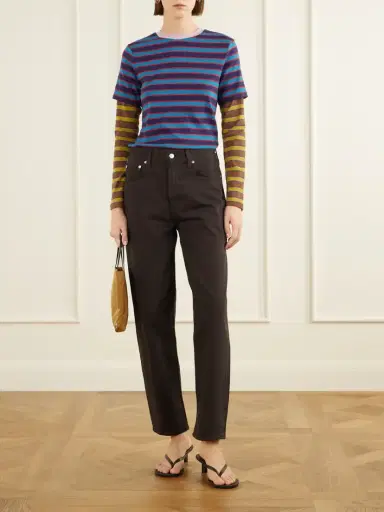 Staud Dillon Layered Striped Stretch Cotton-jersey T-shirt | Thumbnail 2 Staud Dillon Layered Striped Stretch Cotton-jersey T-shirt | Thumbnail 2