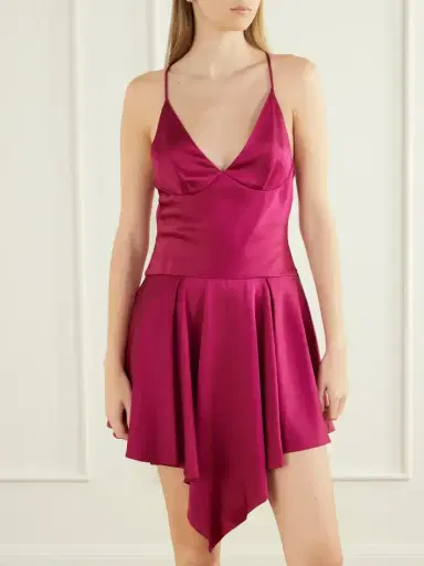 Stella McCartney Gathered Tiered Satin Midi Dress | Thumbnail 3 Stella McCartney Gathered Tiered Satin Midi Dress | Thumbnail 3
