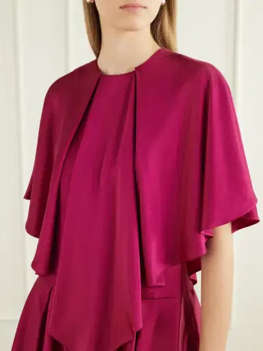 Stella McCartney Gathered Tiered Satin Midi Dress | Thumbnail 5 Stella McCartney Gathered Tiered Satin Midi Dress | Thumbnail 5