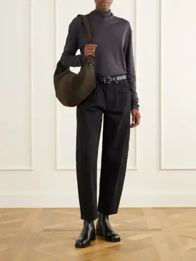 Lemaire Large Croissant Paneled Leather Shoulder Bag | Thumbnail 3 Lemaire Large Croissant Paneled Leather Shoulder Bag | Thumbnail 3