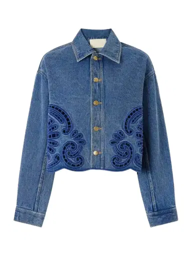 Ulla Johnson Bobbi Embroidered Denim Jacket | Thumbnail 1 Ulla Johnson Bobbi Embroidered Denim Jacket | Thumbnail 1