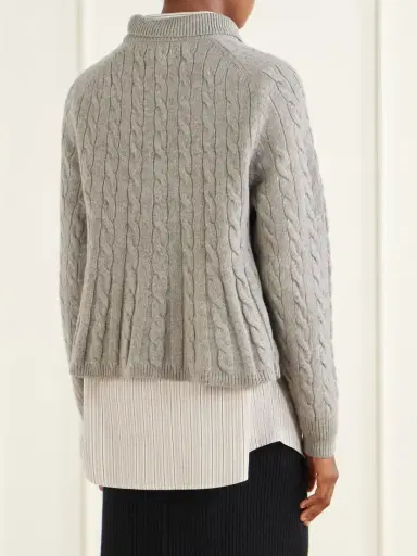 Polo Ralph Lauren Cable-knit Wool And Cashmere-blend Peplum Sweater | Thumbnail 3 Polo Ralph Lauren Cable-knit Wool And Cashmere-blend Peplum Sweater | Thumbnail 3