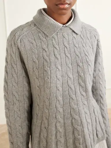 Polo Ralph Lauren Cable-knit Wool And Cashmere-blend Peplum Sweater | Thumbnail 4 Polo Ralph Lauren Cable-knit Wool And Cashmere-blend Peplum Sweater | Thumbnail 4