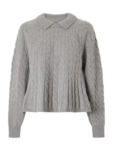 Polo Ralph Lauren Cable-knit Wool And Cashmere-blend Peplum Sweater | Thumbnail 1 Polo Ralph Lauren Cable-knit Wool And Cashmere-blend Peplum Sweater | Thumbnail 1