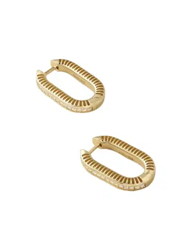 L’Atelier Nawbar Lock 18-karat Gold And Diamonds Earrings | Thumbnail 1 L’Atelier Nawbar Lock 18-karat Gold And Diamonds Earrings | Thumbnail 1